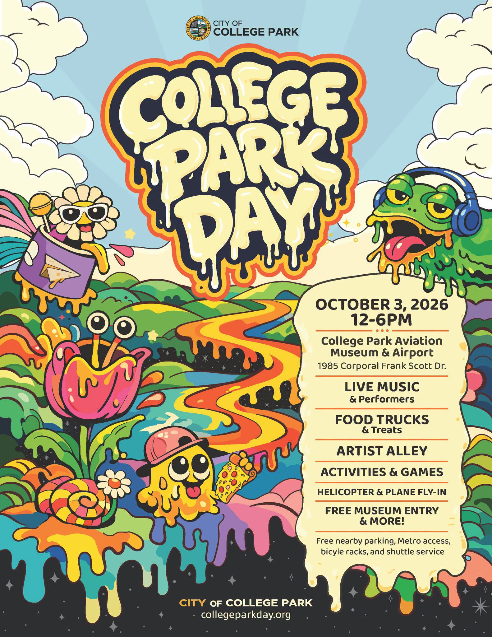¡NO TE LO PIERDAS! College Park Day llega el 3 de octubre, 2026 con diversión GRATIS, en Maryland